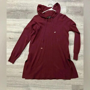 Cyrus Hooded Sweater Burgundy Classic Knit